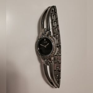 Citizen Silver And Black Eco-Drive Womens Chain Link Strap Watch
